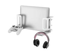 JUNCHENG1008 Support pour Portable Organiseur de Rangement for Ordinateur Portable côté Bureau, Support Montage sous Le avec Casque Support Pliable Portable(Blanc)