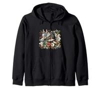 Junco Vintage Oiseau d'hiver Floral aux Yeux foncés Sweat à Capuche