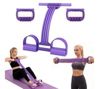 JunD Bande de Résistance Musculation 3 en 1 avec Pédales et Poignées, Élastique Multifonction 8 Tubes pour Fitness à la Maison, Corde de Traction pour Abdos Fessiers Jambes, Pilates Yoga
