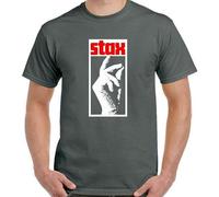 Jundao STAX Records T-Shirt Music Label Mens Northern Soul Top Otis Reading Isaac Haye Size L