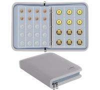 JUNDUN Album de collection de pièces ignifuge pour collectionneurs, 260 pochettes, avec fermetures éclair, organisateur de pièces de monnaie, album de rangement pour pièces de 20/25/27/30/38 mm