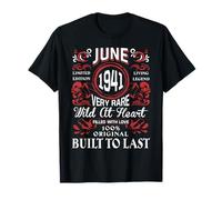 June 1941 Anniversaire Vintage Étiquette Décorations Rétro Bday T-Shirt