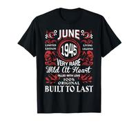 June 1945 Anniversaire Vintage Étiquette Décorations Rétro Bday T-Shirt