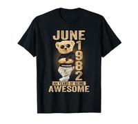 June 1982 44ème Anniversaire 2026 Femmes 44 Ans Ours en Peluche T-Shirt