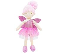 June Garden Elida Poupée fée jardin enchanté 30,5 cm - Peluche douce - Cadeau pour fille - Tenue et ailes roses