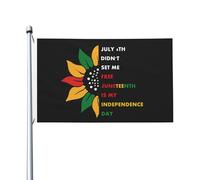 June Teenth Is My Independence Day Drapeau 3 x 5 pieds double face pour l'extérieur pour les événements de célébration, décoration de fête de vacances, bannière en polyester, drapeaux de cour