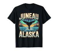 Juneau Alaska Whale Northern and Lights Landscape T-Shirt