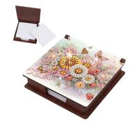 Junerain Boîte de billets de bureau Kits d'art diamant diy pour les enfants, éléments animaux de fleur Crystal Art Note Padder avec couvercle 160 feuilles en notes Boîte, bloc de la peinture
