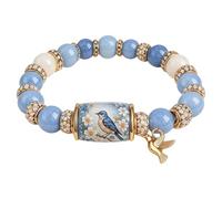 Junerain Bracelet de bénédictions Hummingbird Édition Limitée 2026, Bijou Inspirant avec Charm Oiseau et Perles pour la Force, l'Espoir et la Joie, Bijoux de Printemps pour Femmes, Mère et Sœur