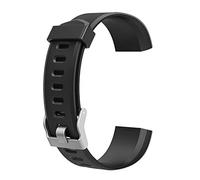 JUNERAIN Bracelet de montre coloré - Accessoire de rechange pour montre intelligente ID115Plus HR - Bracelet de rechange en silicone souple - Bracelet de sport à libération rapide, Noir , montre