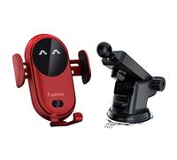 Junerain Chargeur de voiture sans fil, capteur infrarouge universel, fixation automatique, support de téléphone portable, accroche telephone, charge rapide, 10 W, accessoires automobiles