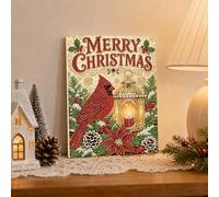 Junerain Christmas Parure Perles et Diamants, Kit DIY Encadré de Mme Claus | Kit Cadeau Encadré: Perles rondes, points diamants et symboles imprimés pour un art festif DIY complet dès le débuter