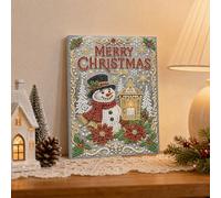 Junerain Christmas Parure Perles et Diamants, Kit DIY Encadré de Mme Claus | Kit Cadeau Encadré: Perles rondes, points diamants et symboles imprimés pour un art festif DIY complet dès le débuter