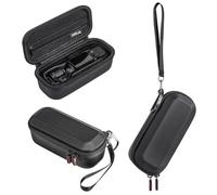 Junerain Étui de Transport pour Osmo Pocket 3, Étui de Rangement en Cuir PU à Coque Rigide avec Mousqueton et Dragonne pour Accessoires d'appareil Photo DJI Pocket 3