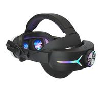 Junerain VR Sangle de Tête pour Meta Quest 3 RGB Réglable Bandeau de Remplacement Pliable Rétroéclairage LED 8000 mAh Rechargeable Confort Rembourré Souple Quest 3 Elite Bandeau