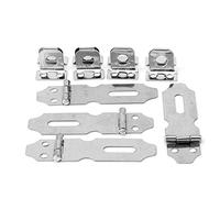 JUNESUN 4Pcs Maison Porte De Verrouillage Sécurité Cadenas Loquet Agrafe INOX NO.5