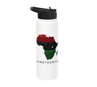 Juneteenth Africa Map Freedom Celebration Stainless Steel Insulated Water Bottle