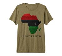 Juneteenth Africa Map Freedom Celebration T-Shirt Haut de Gamme