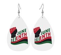 Juneteenth African American Freedom Black History June 19 Boucles d'oreilles pour femmes filles en cuir bijoux légers boucles d'oreilles pendantes en forme de larme