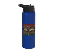 Juneteenth African Pattern Freedom Day Celebration Stainless Steel Insulated Water Bottle
