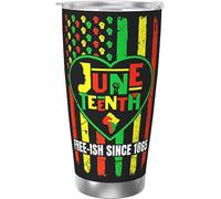 Juneteenth Afro-américain Libération noire Free-Ish depuis 1865 Célébration Liberté Gobelet isolé sous vide en acier inoxydable Tasses à café de 20 oz Tasse de voyage Tasse d'eau