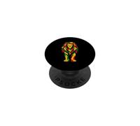 Juneteenth : Afro-American Lion Black Pride Heritage PopSockets PopGrip Adhésif