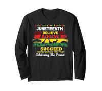 Juneteenth Believe Achieve Succeed African Pride Manche Longue