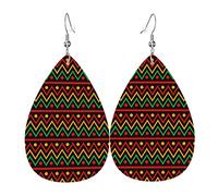 Juneteenth Black History Month Boucles d'oreilles en cuir afro-américain pour femme Boucles d'oreilles goutte d'eau en similicuir Boucles d'oreilles pendantes légères vintage Bijoux pour femme