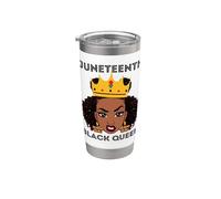 Juneteenth Black Queen Melanine Sista Sisters Girly Gals Gobelet isotherme en acier inoxydable double paroi