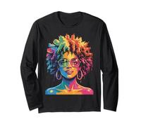 Juneteenth Black Woman Queen Afro African Melanin Dripping Manche Longue