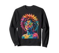 Juneteenth Black Woman Queen Afro African Melanin Dripping Sweatshirt