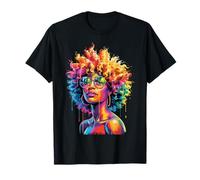 Juneteenth Black Woman Queen Afro African Melanin Dripping T-Shirt