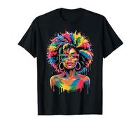 Juneteenth Black Woman Queen Afro African Melanin Dripping T-Shirt