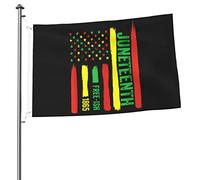 Juneteenth Célébration De La Liberté Des Noirs 1865 Afro-Américains Drapeau Jardin Drapeaux Décoratif Imperméable Bannière Double Face Pour Intérieur Bureaux D'Intérieur 3X5 Ft