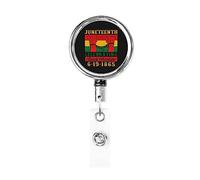 Juneteenth Celebrations Black American Freedom Day Porte-badge rétractable Reel Clip Id Card Holder forNurse Student Office Worker