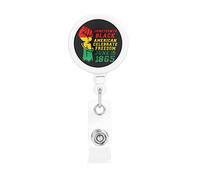 Juneteenth Celebrations Black American Freedom Day Porte-badge rétractable Reel Clip Id Card Holder forNurse Student Office Worker