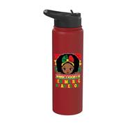Juneteenth En souvenir de mes ancêtres, jolie fille afro mélanine Stainless Steel Insulated Water Bottle