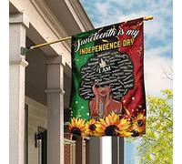 Juneteenth Est Mon Jour D'Indépendance Drapeau De Jardin Supérieure Drapeaux De Vacances Durable Jardin Signe Décoration Pour Maison Extérieure Porche S