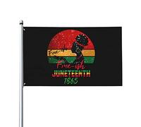 Juneteenth Free-Ish depuis 1865 Drapeau de l'histoire des Noirs 0,9 x 1,5 m Un côté extérieur Ferme Cour Panneau Jardin Drapeau décoratif avec œillets en laiton
