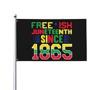 Juneteenth Free-Ish depuis 1865 Drapeau de l'histoire des Noirs 0,9 x 1,5 m Un côté extérieur Ferme Cour Panneau Jardin Drapeau décoratif avec œillets en laiton