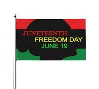 Juneteenth Freedom Day Drapeau afro-américain du 19 juin 1865 0,9 x 1,5 m Un côté extérieur Ferme Yard Sign Garden Drapeau décoratif avec œillets en laiton