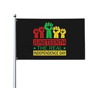 Juneteenth Freedom Day Drapeau afro-américain du 19 juin 1865 0,9 x 1,5 m Un côté extérieur Ferme Yard Sign Garden Drapeau décoratif avec œillets en laiton