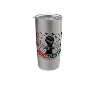 Juneteenth Freedom Day Emancipation Fist Gobelet isotherme en acier inoxydable double paroi