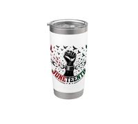 Juneteenth Freedom Day Emancipation Fist Gobelet isotherme en acier inoxydable double paroi