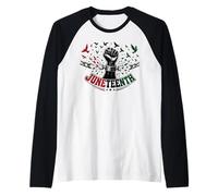 Juneteenth Freedom Day Emancipation Fist Manche Raglan