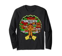 Juneteenth Fun Black History Month Melanin Women Sista Queen Manche Longue