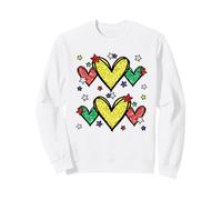 Juneteenth Graphic for Black Women Red Yellow Green Heart Sweatshirt