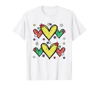 Juneteenth Graphic for Black Women Red Yellow Green Heart T-Shirt