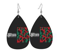 Juneteenth Is My Independence Day Ensemble de boucles d'oreilles en forme de larme en cuir Boucles d'oreilles pendantes douces et légères pour femme