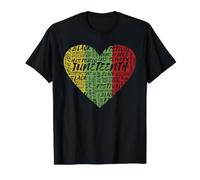 Juneteenth Love Heart 1865 Black Freedom T-Shirt Graphique avec Valeur